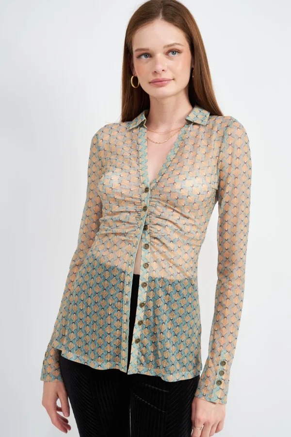 Juliette Front Button Up Top*Emory Park Clothing Clearance